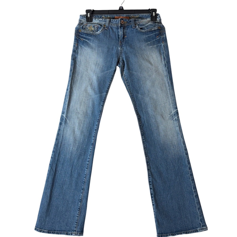 Vigoss Y2K Low Rise Bootcut Flare Jeans Embroidered 2000s Denim Size 9